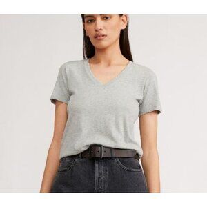 EVERLANE organic cotton v neck tee in gray size L